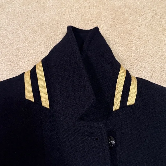 ME+EM | Short Italian Forever Wool Jacket Blazer Navy/Gold | US size 6 - Picture 12 of 13